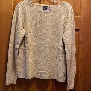 Rafaella gold cable sweater